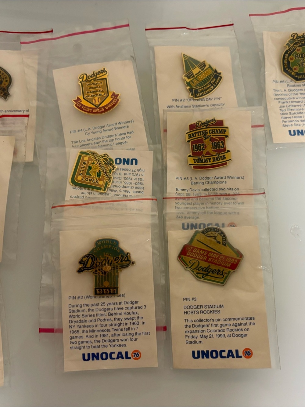 Unocal 76 LA Dodgers and LA Rams Collector Pins